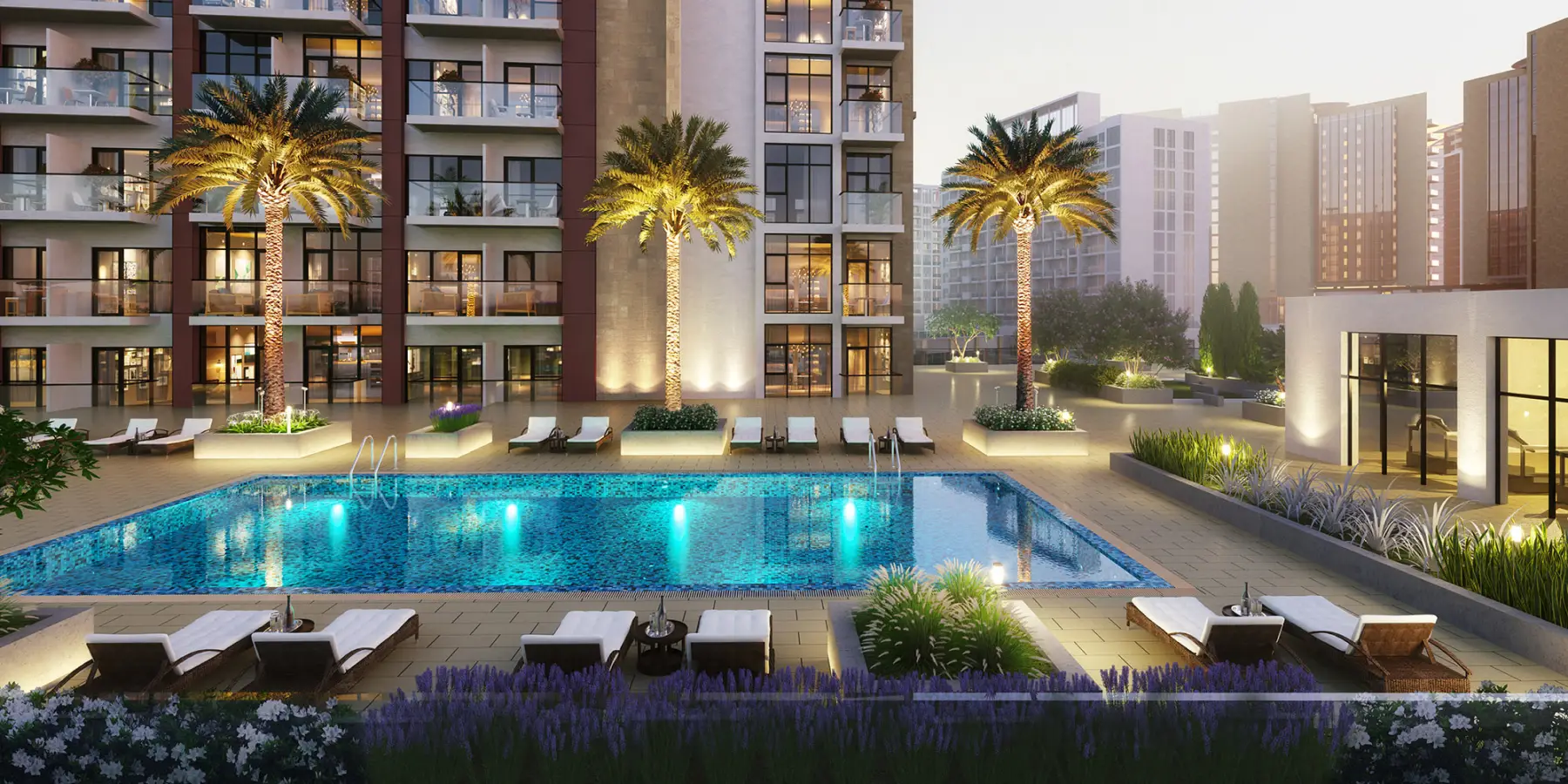 Luxury apartment interior design at Azizi Riviera Meydan with modern finishes